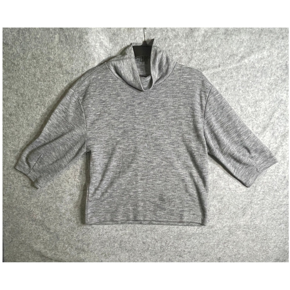 Banana Republic Womens Mock Neck 3/4 Sleeve Heathered Grey Knit Top Small - Picture 10 of 10